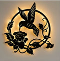 ✨ Backlit Hummingbird Metal Wall Art